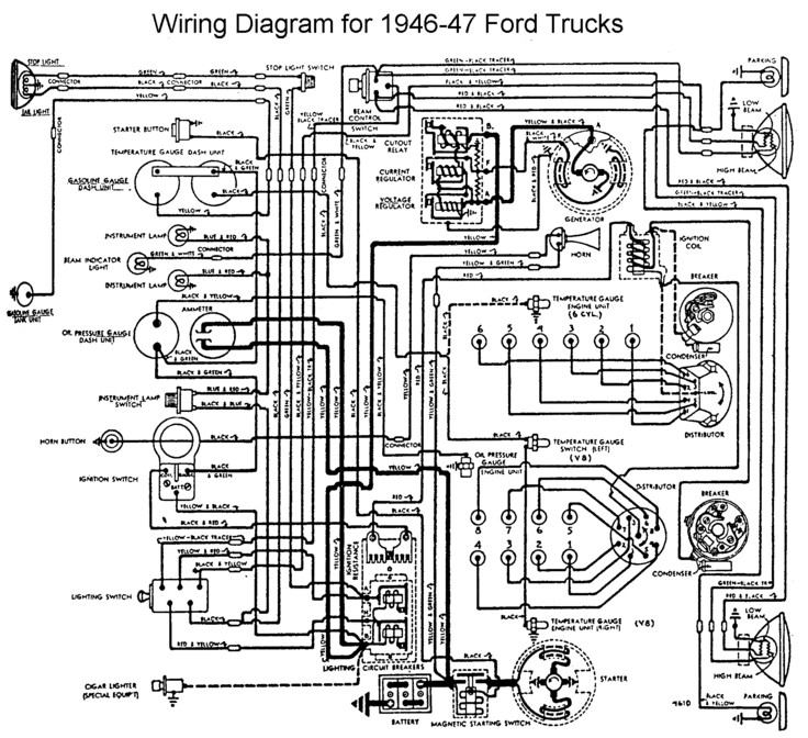 1946 ford: a 6v positive ground to 12v..ton..wire diagram